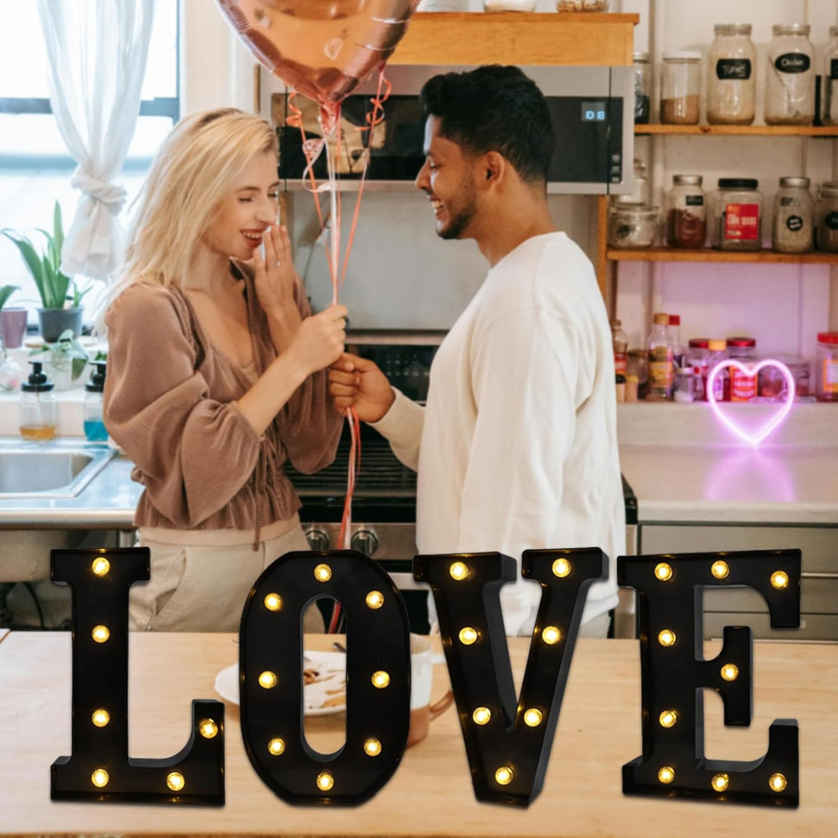 Led Marquee Letters, 8.58 Inch Black Light Up Letters, Small Led Letter Lights, Battery Powered