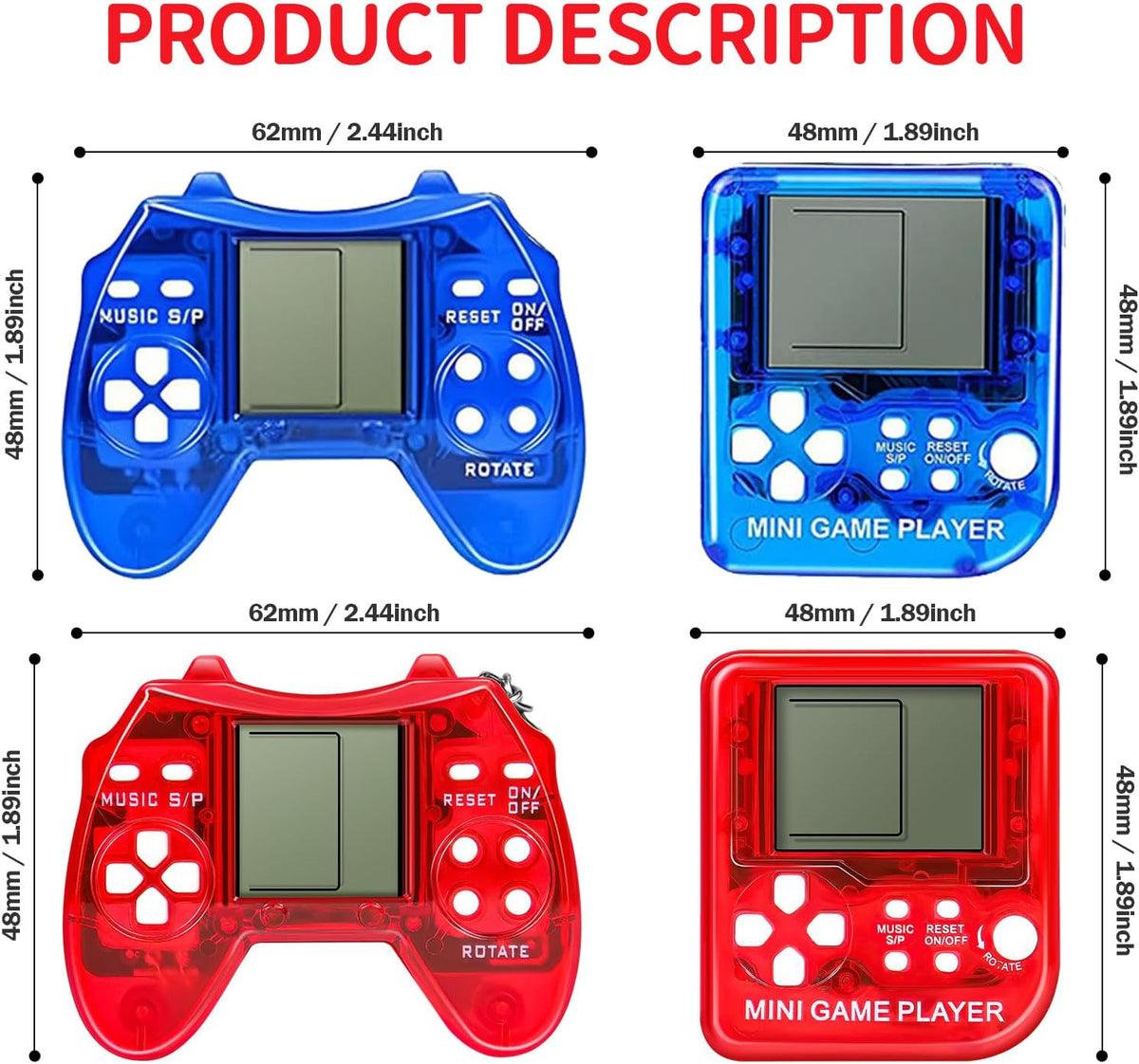 18Pcs Video Game Party Favors for Kids, Arcade Video Game Birthday Supplies Mini Game Console