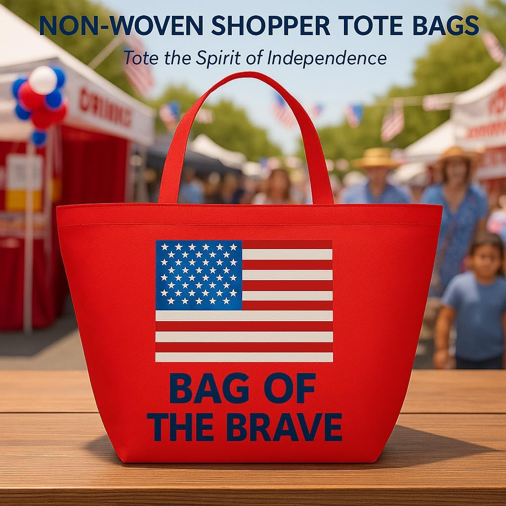 DISCOUNT PROMOS Custom Southern Style Grocery Tote Bags Set of 100 - Personalized Bulk Pack