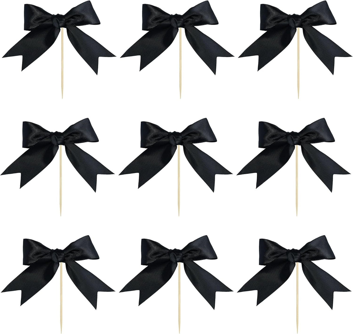 Gyufise 24Pcs Bow Cupcake Toppers Coquette Bow Girls Birthday Cake Decorations Bowknot Cake Toppers