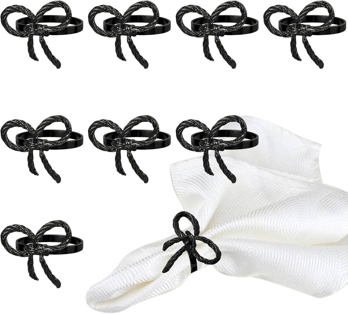 Pack of 6 Napkin Rings Alloy Hollow Out Flower Napkin Holder Dinning Table Napkin Ring for Dinner