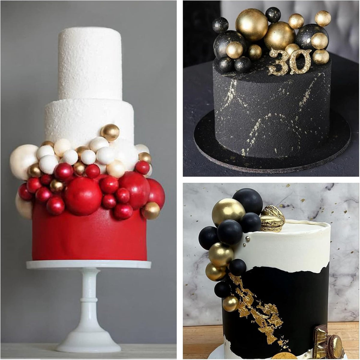 ASTARON 32 Pcs Ball Cake Topper Decorations Mini Balloons Cake Topper Sticks Foam Balls Cake Picks