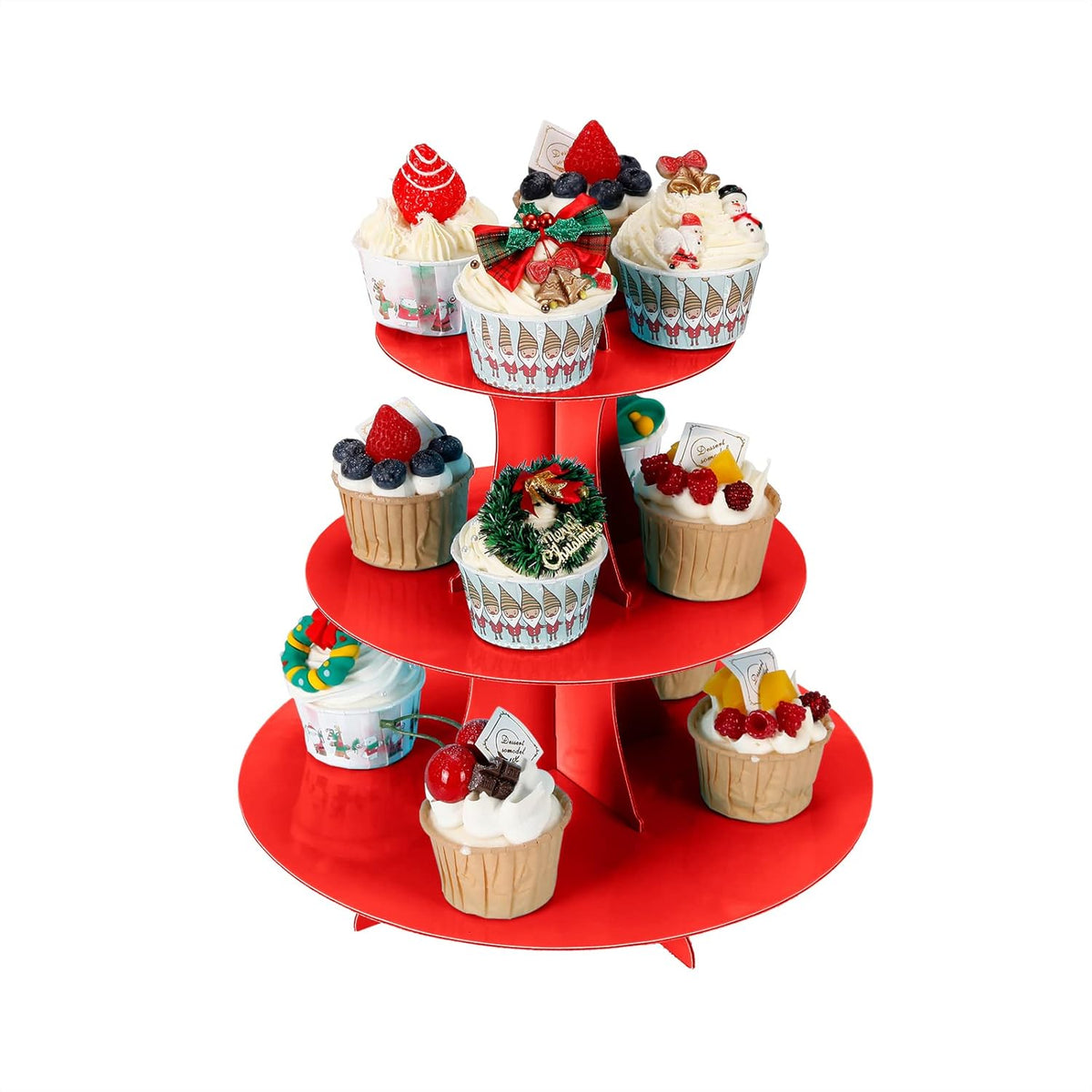 3-Tier Cupcake Stand, Cake Stand holder, Tiered DIY Cupcake Stand Tower for Dessert Table Displays