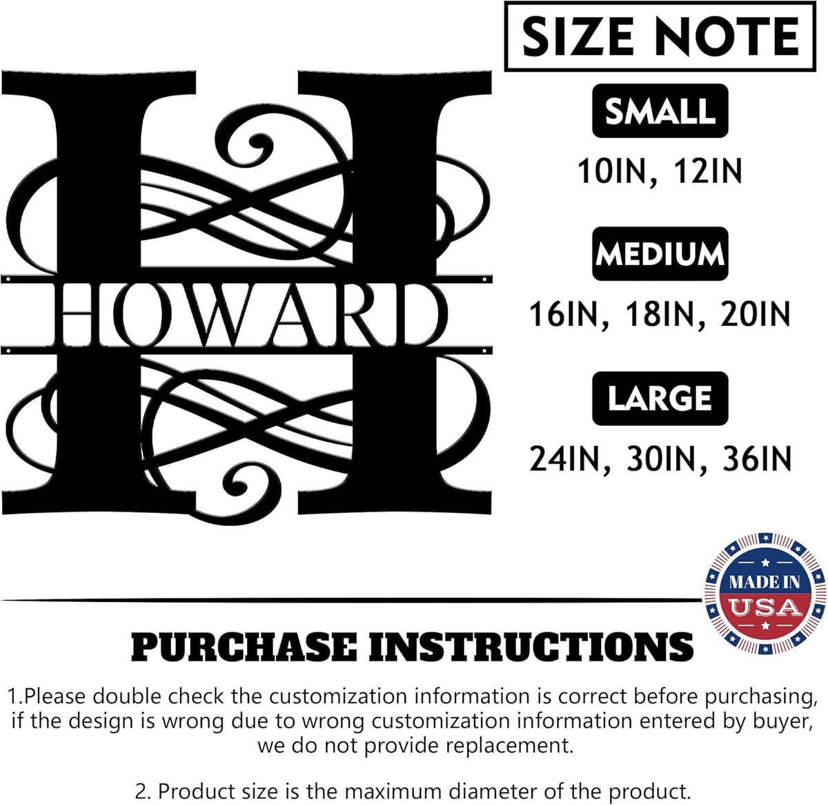 Custom Signs Outdoor Metal, Personalized Name Sign, Family Last Name Sign Home Decor, Initial