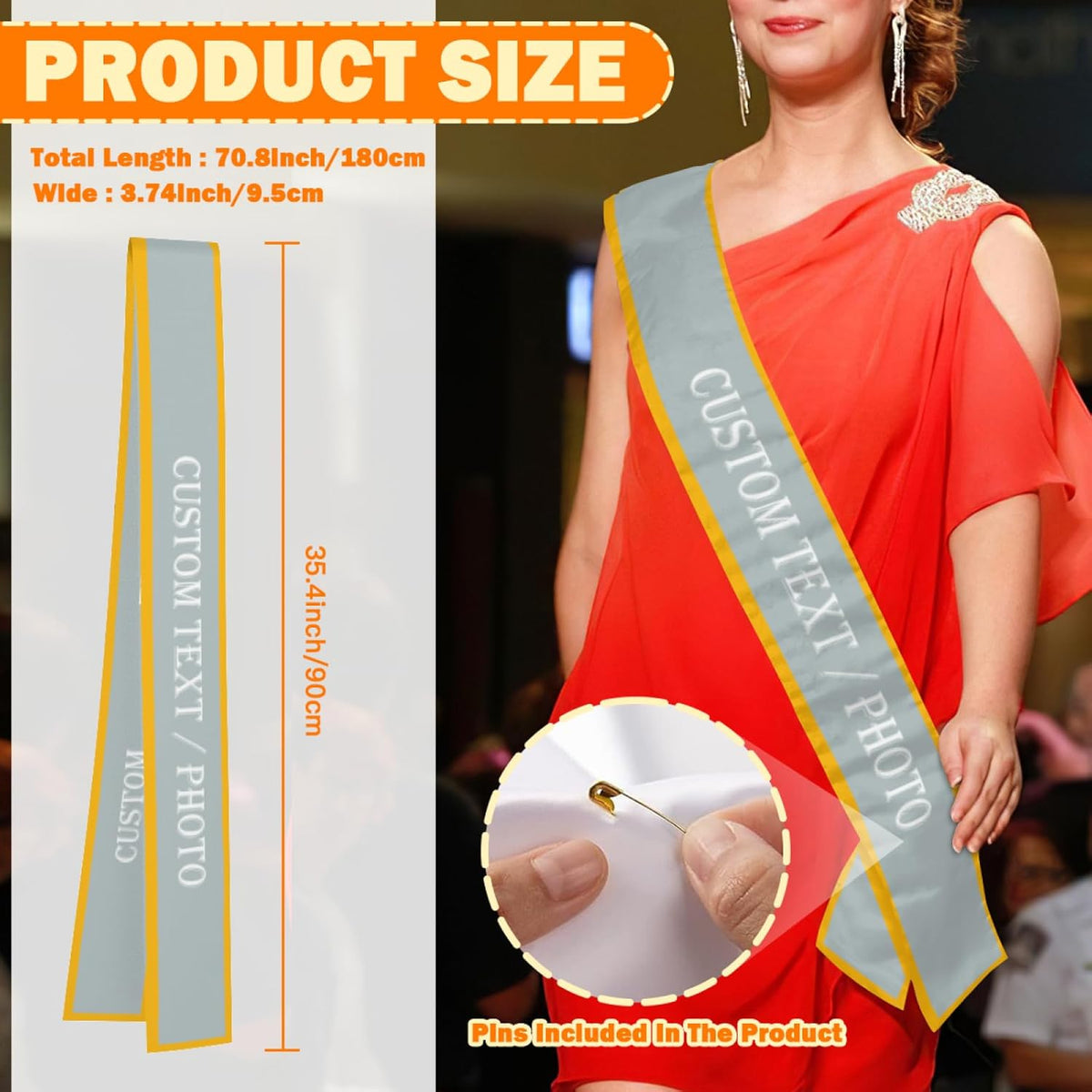 Custom Sash,Personalized Birthday Sash with Text Photo,Customized Bachelorette Sash Quote Sash
