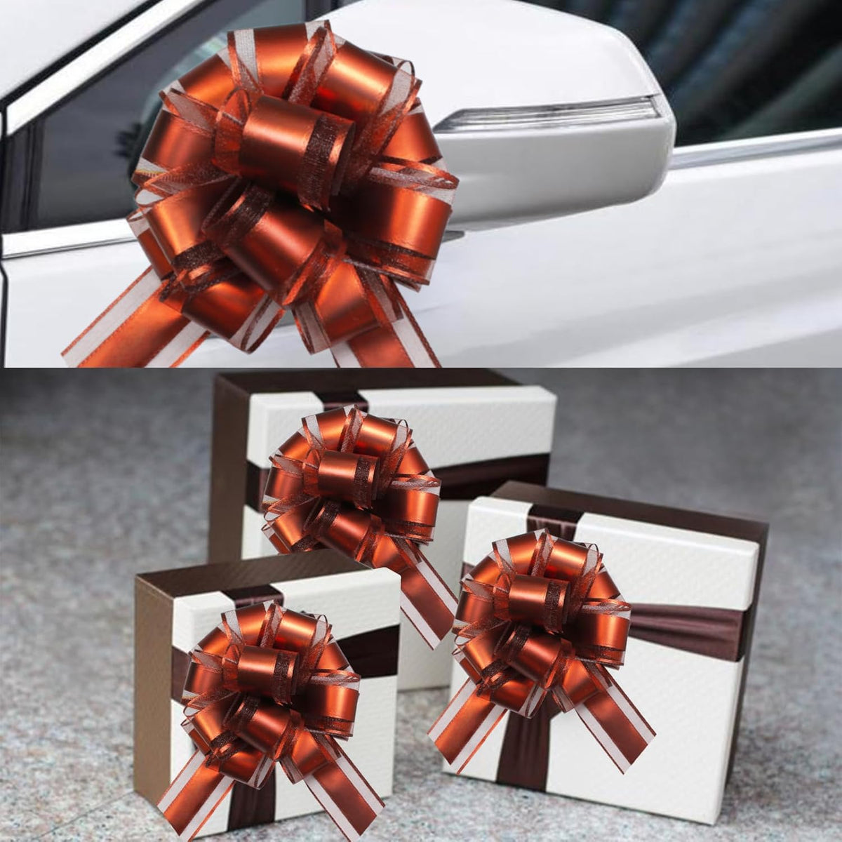 7 Pieces Large Pull Bows, 6 inche, Big Bow for Gift Wrapping, Christmas Party Birthday Gift