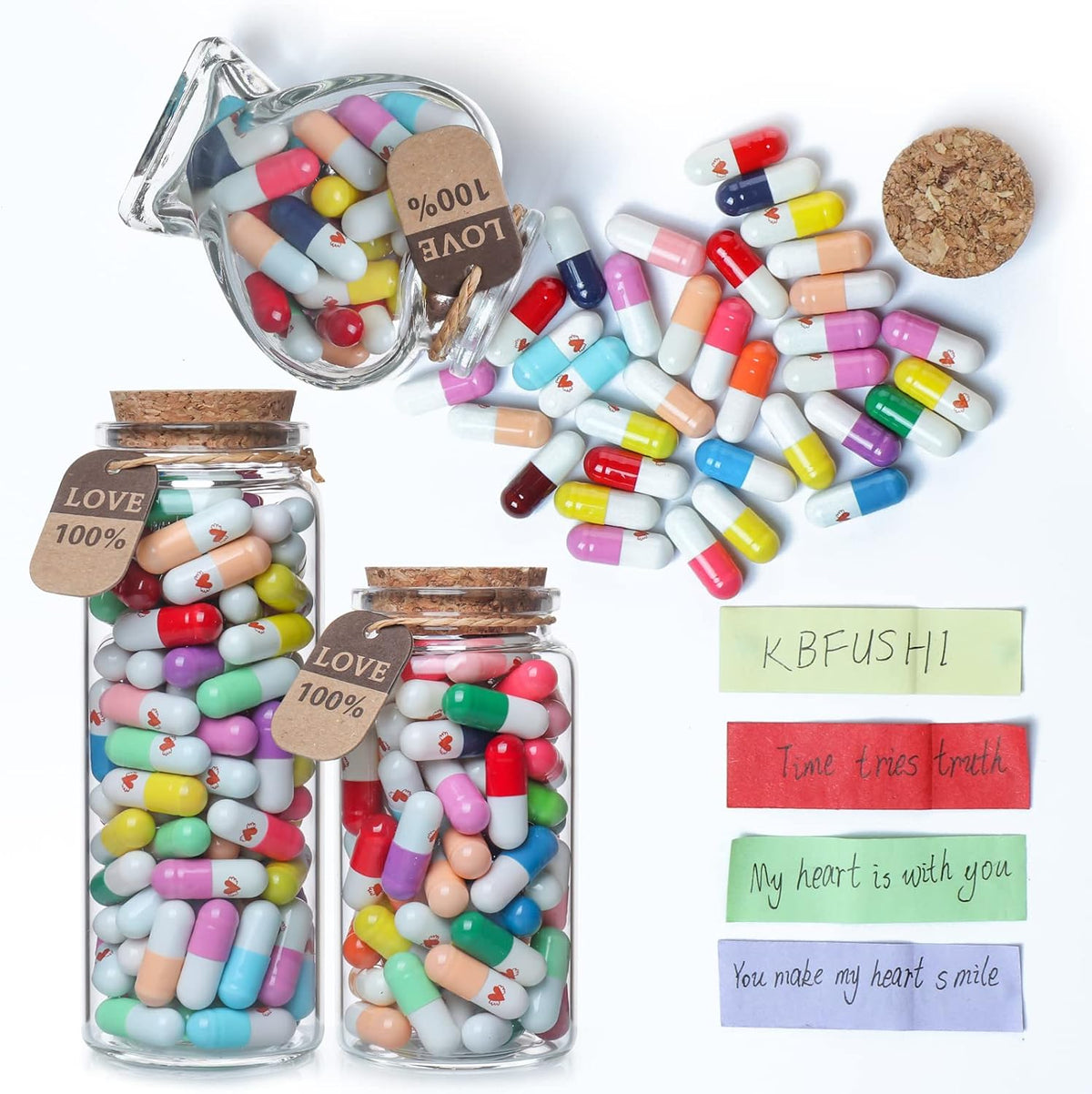 Capsule Letters Message in a Bottle - Cute Things Message Love Letter Gifts for Boyfriend