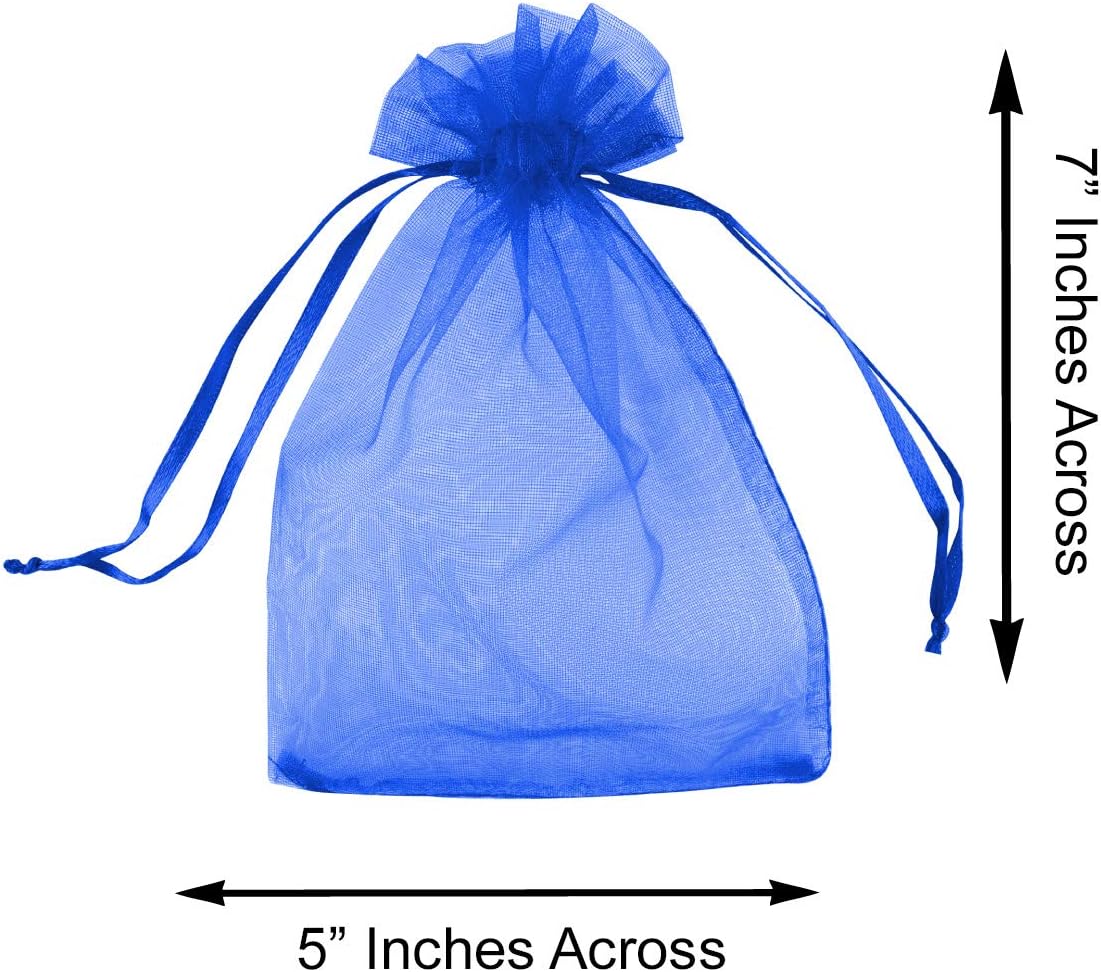 Super Z Outlet 100 Pack 5x7 Inch Mini Sheer Drawstring Organza Transparent Bags Jewelry Sack