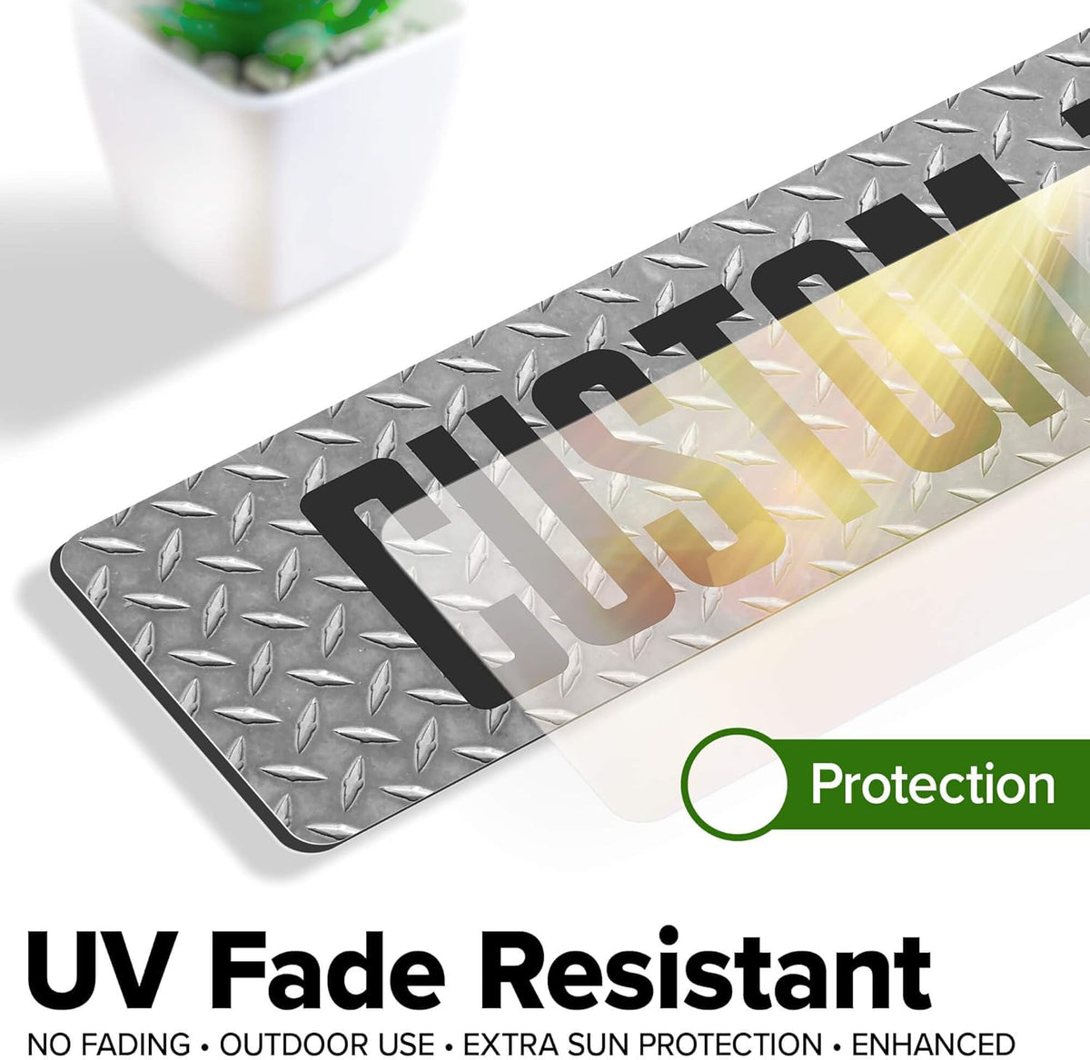 Custom Sign, Custom Street Sign, 11 Font Colors, 13 Font Styles, 4 Hole Options, 22 Sizes, 3x12