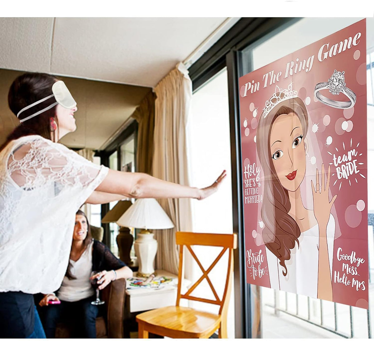 Bridal Shower Games, Pin The Ring On The Bride, Bridal Shower Engagement Wedding Shower