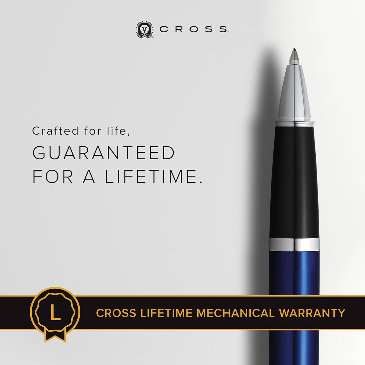 Cross Bailey Refillable Rollerball Pen Presented in a Premium Gift Box - Medium Point, Black Ink
