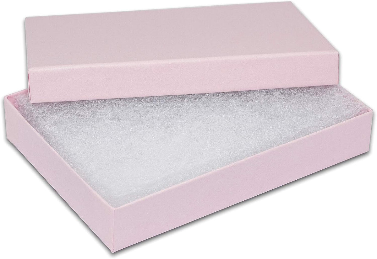 TheDisplayGuys - 25-Pack #53 Kraft Paper Cardboard Gift Boxes/Jewelry Cases w. Cotton Padding & Lid