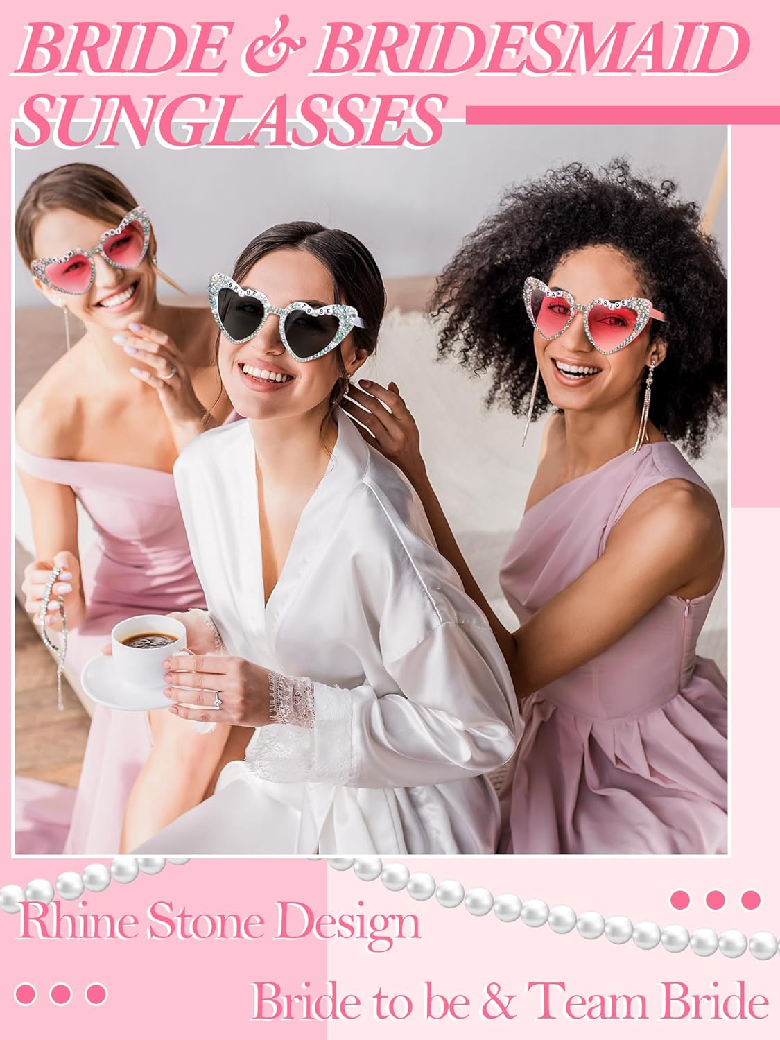 6 Pcs Bride Sunglasses Bachelorette Sunglasses Party Favors for Bridesmaids for Wedding Party Bride