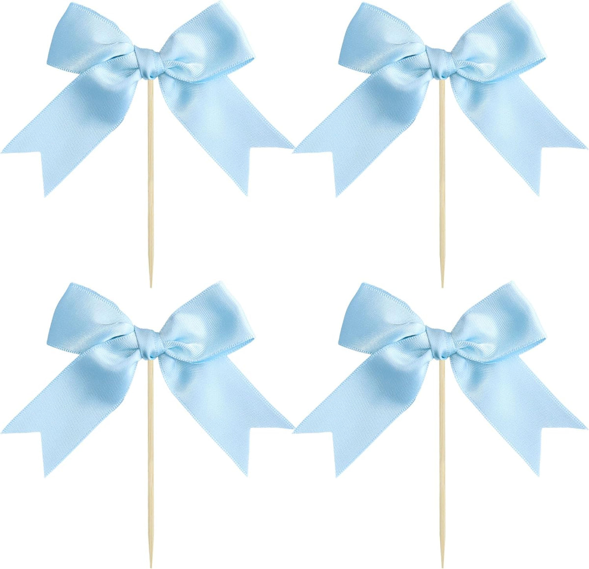Gyufise 24Pcs Bow Cupcake Toppers Coquette Bow Girls Birthday Cake Decorations Bowknot Cake Toppers