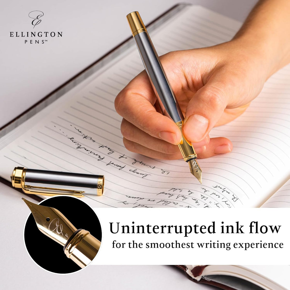 Ellington Pens Luxury Fountain Pen Set- Fountain Pens for Writing - Smooth Extra Fine Nib