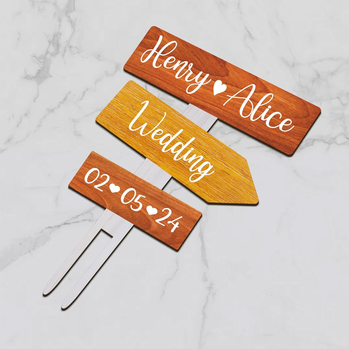 Personalized Rustic Fall Wedding Cake Topper in Wood Custom Bride & Groom Names Initials Wedding