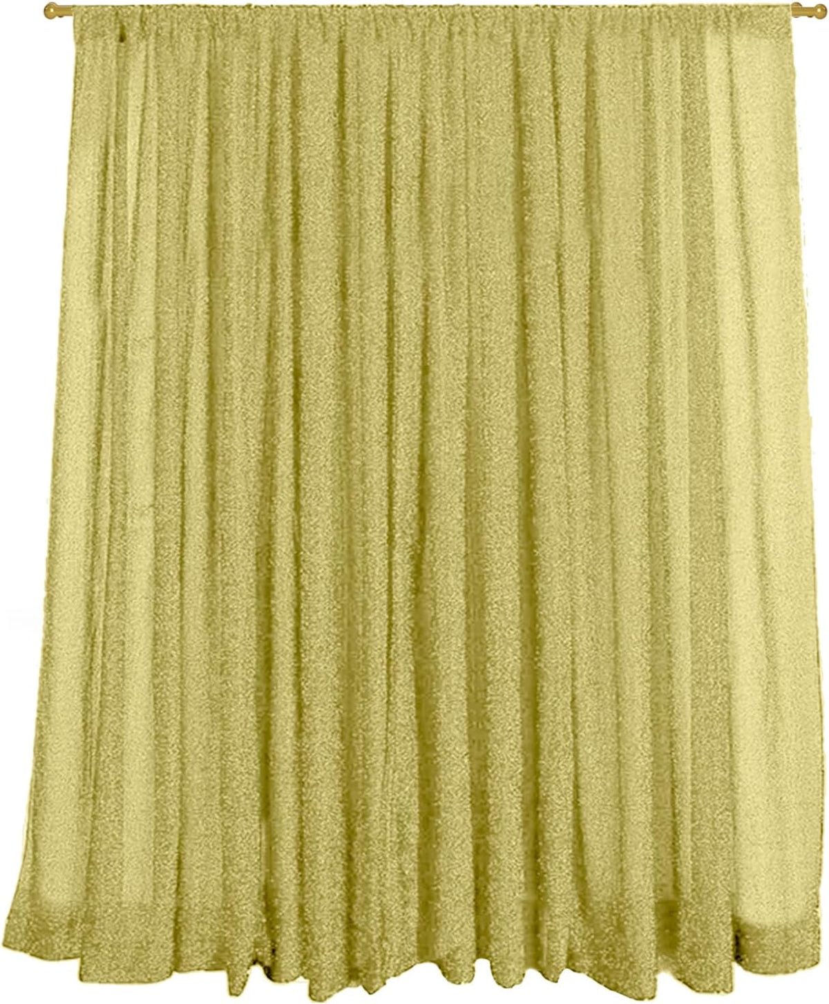 10FT x10FT Champagne Metallic Sheer Spandex Backdrop, 1 Panel Glitter Photography Background