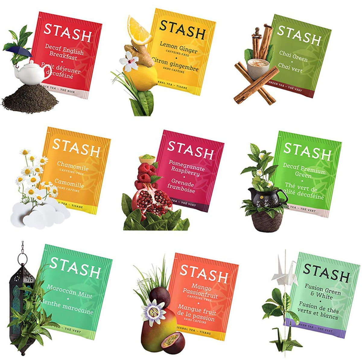 Stash Tea Bags Sampler Assortment Box (52 Count) 30 Different Flavors Gifts for Her Him Women Men