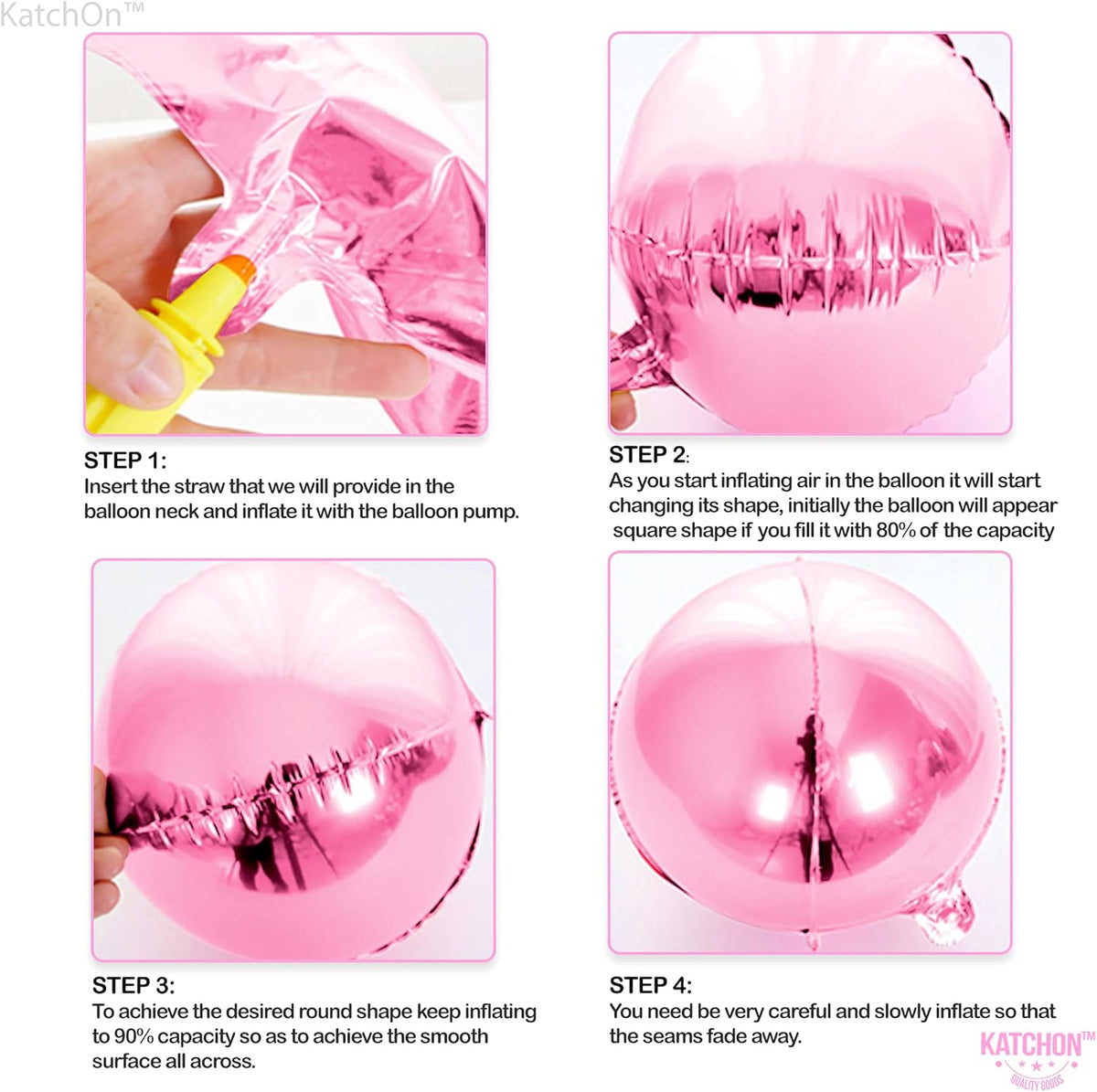 KatchOn, Light Pink Foil Balloons - 22 Inch, Pack 6 | Light Pink Mylar Balloons for Flamingo Party