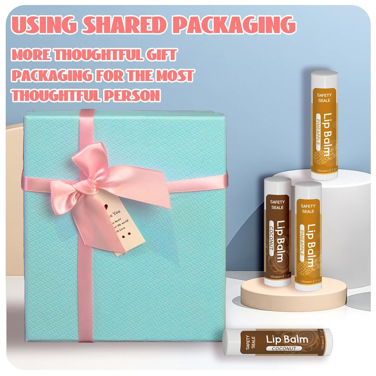 98 Pack Natural Lip Balm Bulk with Vitamin E and Coconut Oil - Moisturizing, Soothing, and