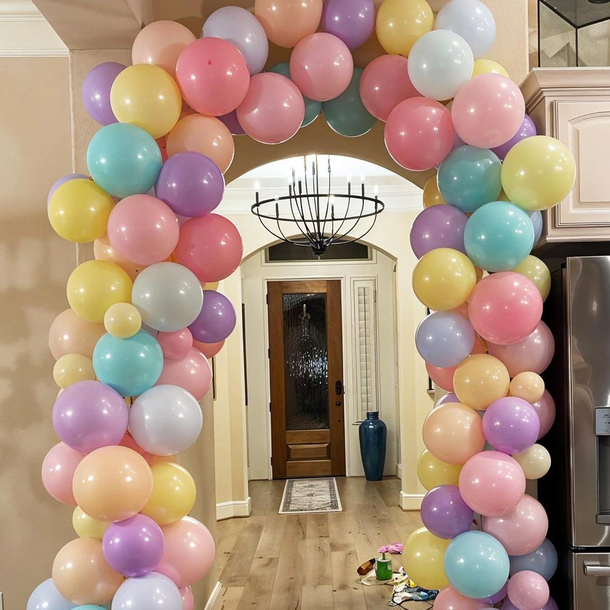 Pastel Balloons,12 Inch Macaron Pink Purple Blue Yellow Green Colorful Confetti Balloons Assorted