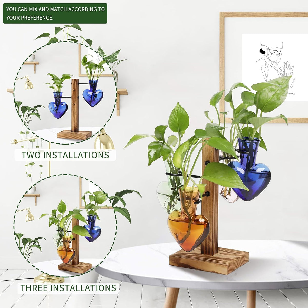 Plants Propagation Stations Plant Terrarium Kit Glass Planters for Indoor Plants House Plant