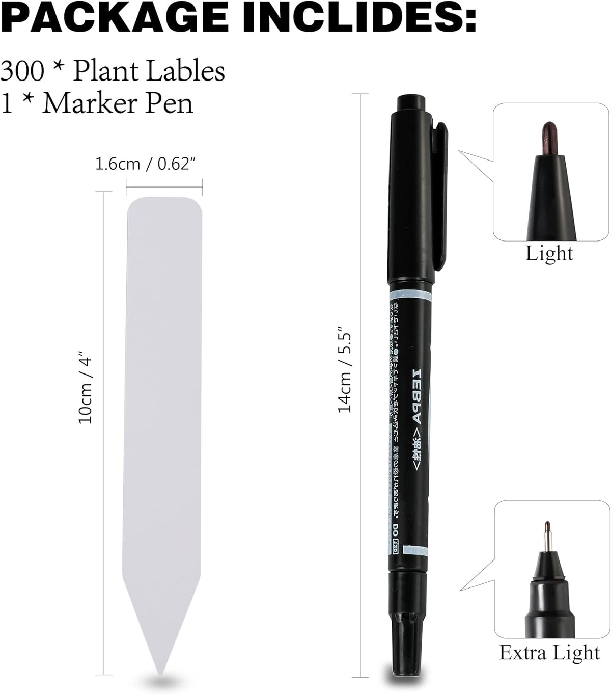 Plant Labels 4 Inch 300Pcs Plastic Plant Name Tags for Seedlings Garden Labels Markers Nursery