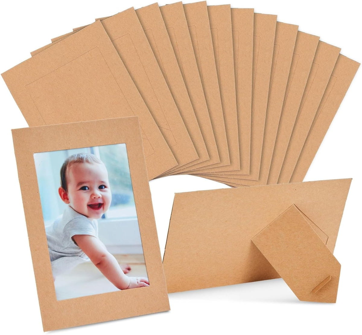 Juvale Brown Paper Frames - 4 x 6 in, 50 Pack, Classic - DIY Photo Frame Kit with Cardboard Easel