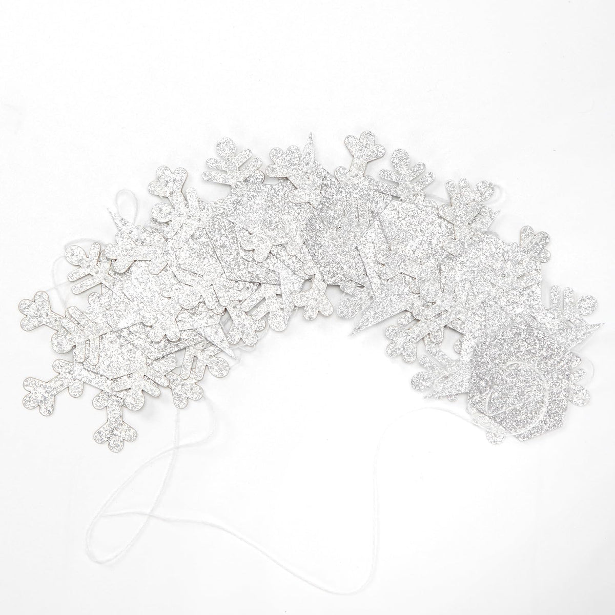 Snowflake-Snow White-Silver Christmas Party-Decorations Streamers - 52Ft White Winter Wonderland