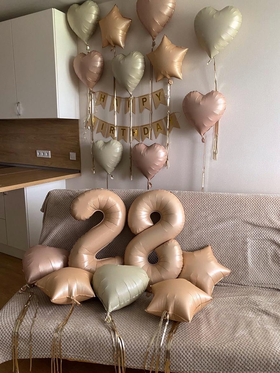 Light Brown Foil Number 8 Balloon 40 Inch, Helium Mylar Eight Number 8 18 28 38 48 58 80 88