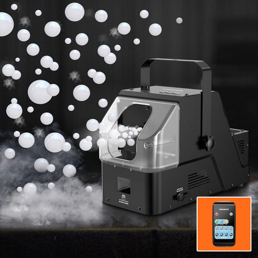 Smoke Machine, 3-in-1 Bubble Fog Machine, 450W Bubble Fogger with Remote Control, Make Colorful