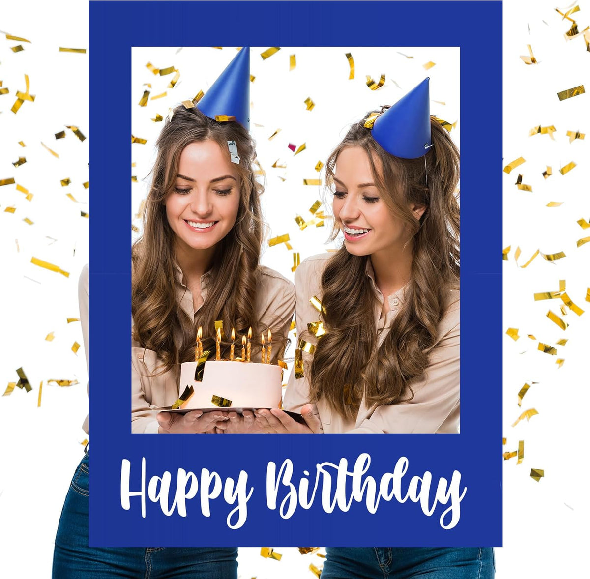 32 x 24 Inch Large Photo Booth Props Picture Frame Happy Birthday Party Frame DIY Cutouts Photo