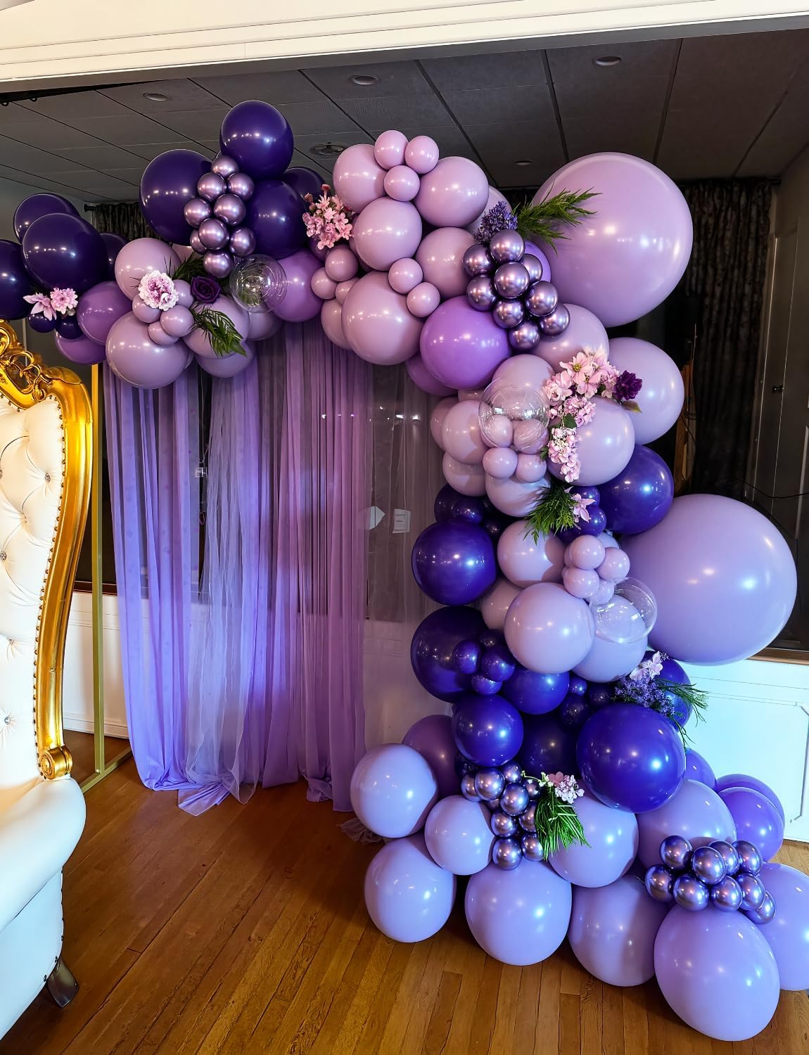 Purple Balloons - 12 Inch Dark Metallic Purple Balloons Macaron Lavender Pearl Lilac Balloon