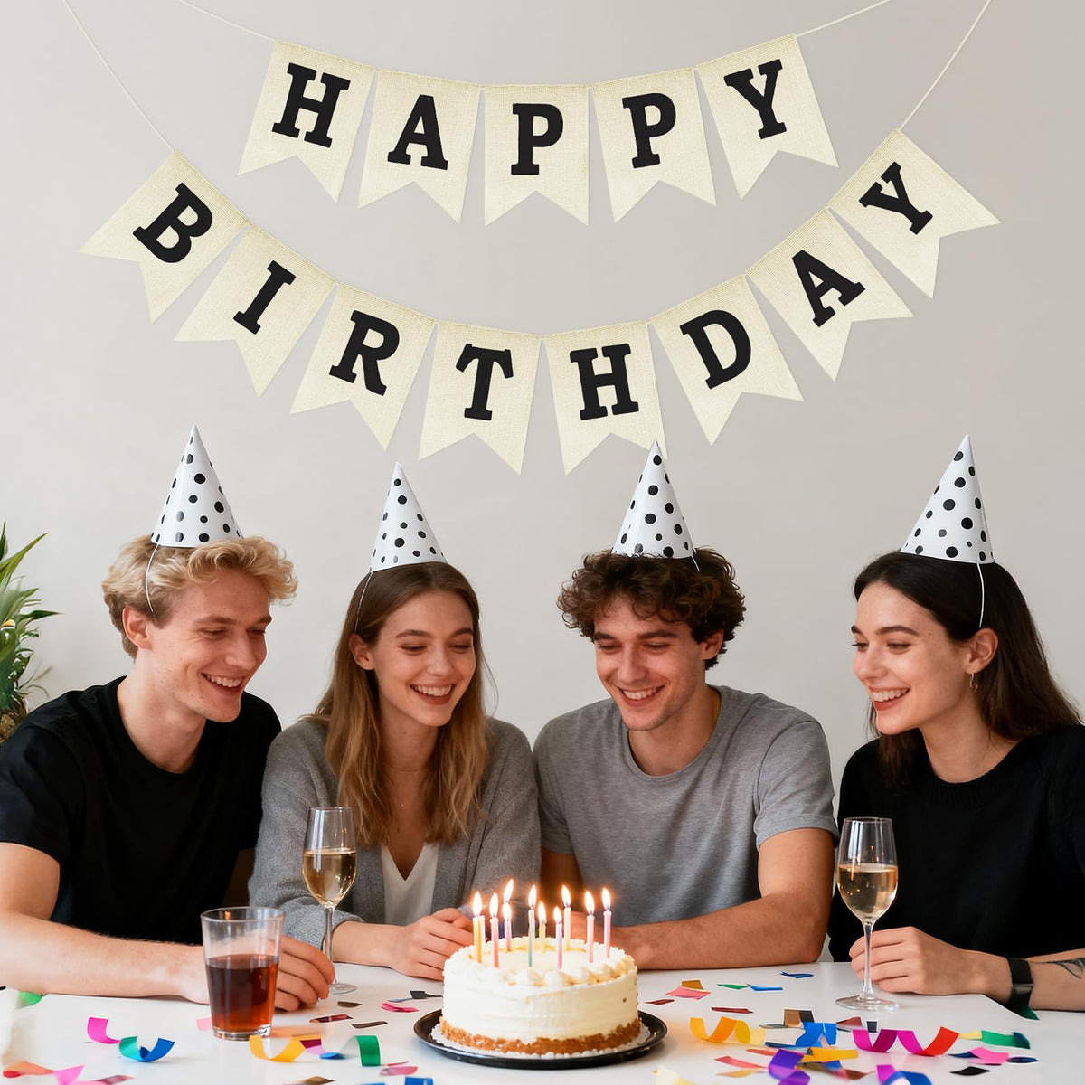Anwyll Happy Birthday Banner - NO DIY Happy Birthday Decorations
