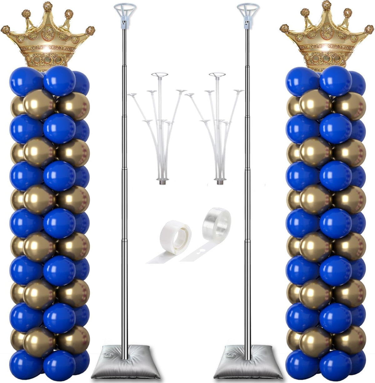 Balloon Column Stand Kit Set of 2, 2IN1 Balloons Holder Sets Ballon Arch stand for Floor, 9 Feet