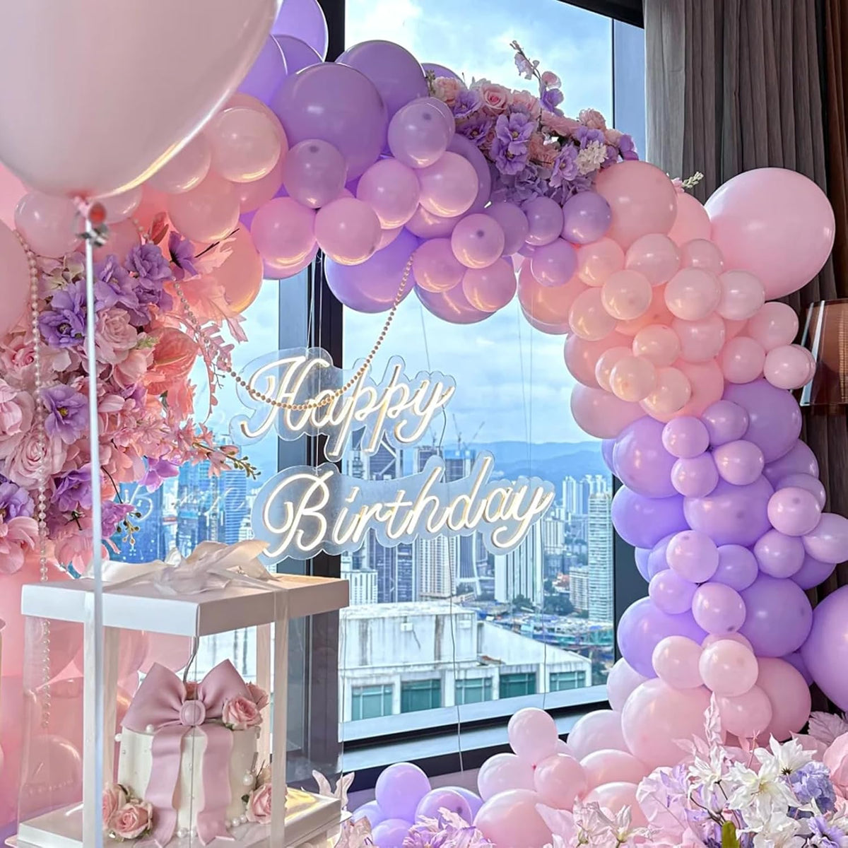 90pack Pink Balloons Different Size 18/12/10/5 Inch Pink Balloon Garland Arch Kit for Graduation