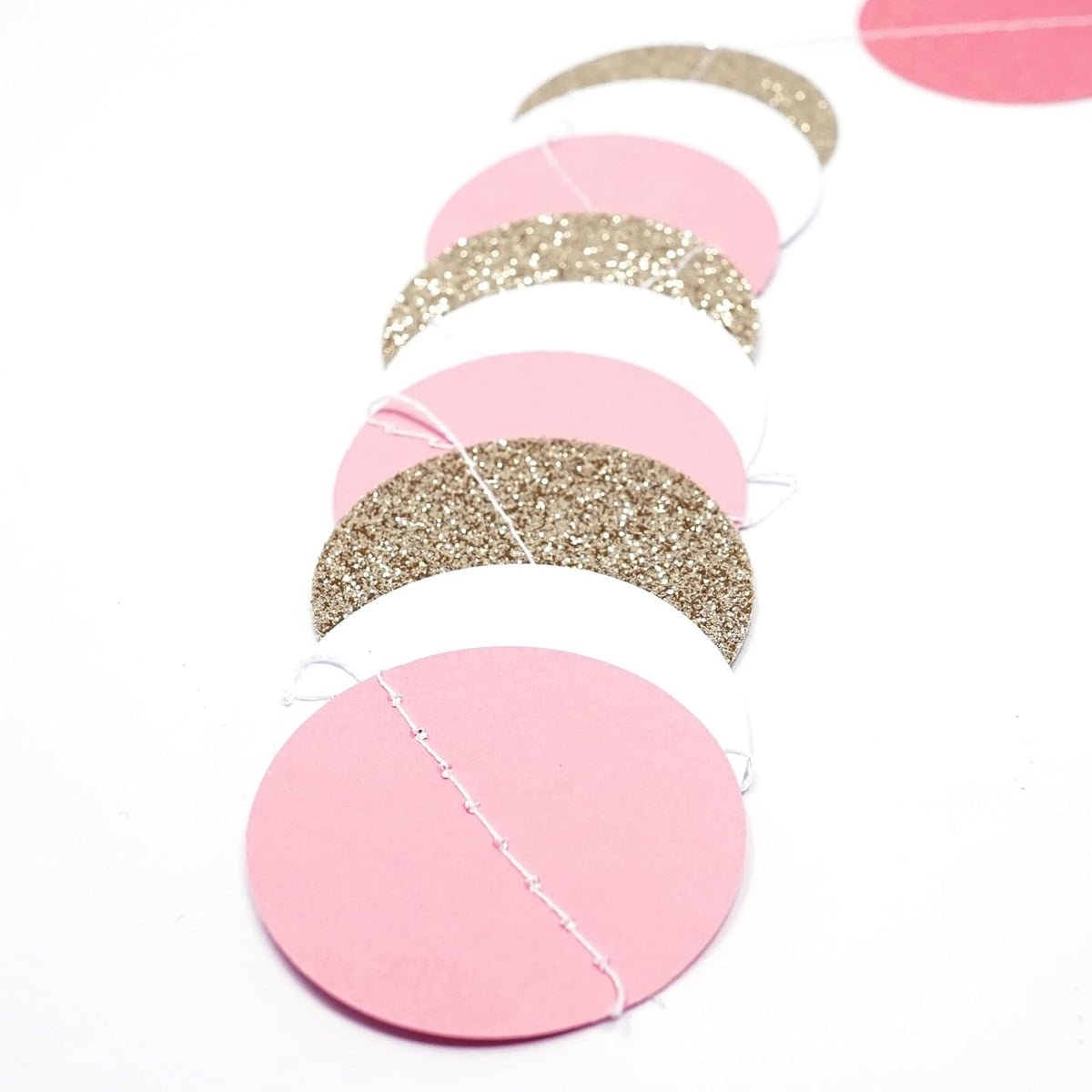 Chloe Elizabeth Circle Dots Paper Party Garland Streamer Backdrop (10-Pack, 10 Feet Per Garland