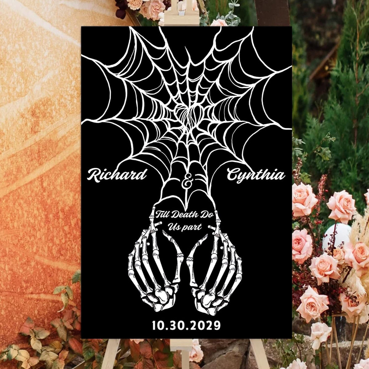 Halloween Wedding Welcome Sign, Gothic Welcome Sign Black Burgundy Wedding Sign, Wedding Sign