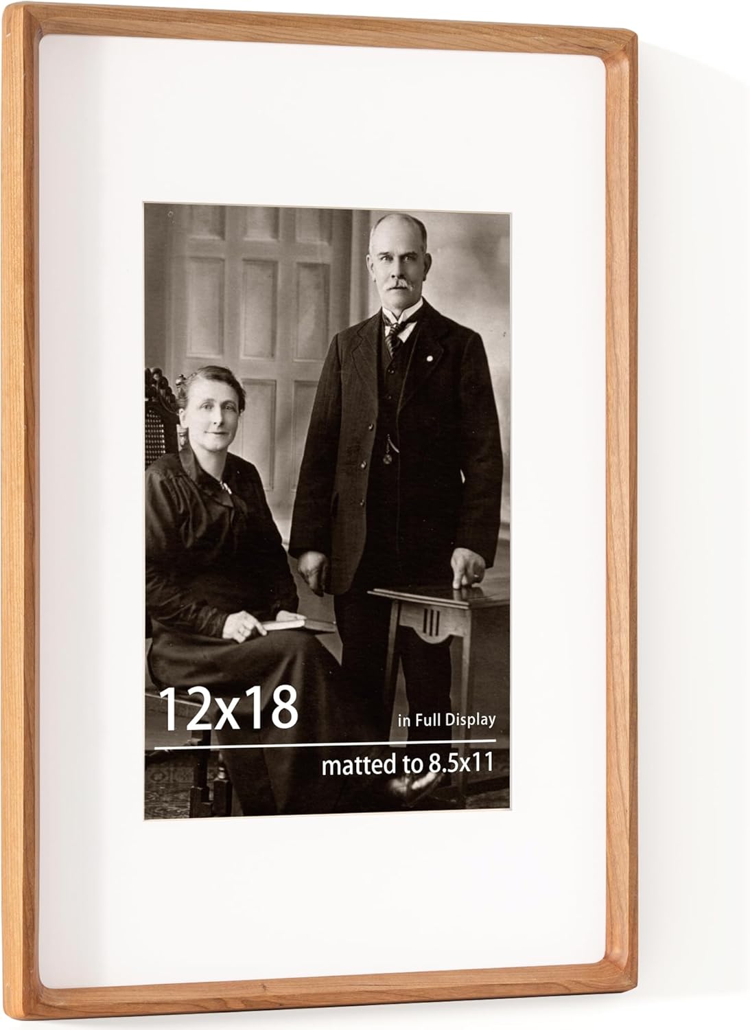 12x18 Picture Frame USA-Sourced Natural Cherry Wood Solid Original Wood Photo Frame Rounded Corner