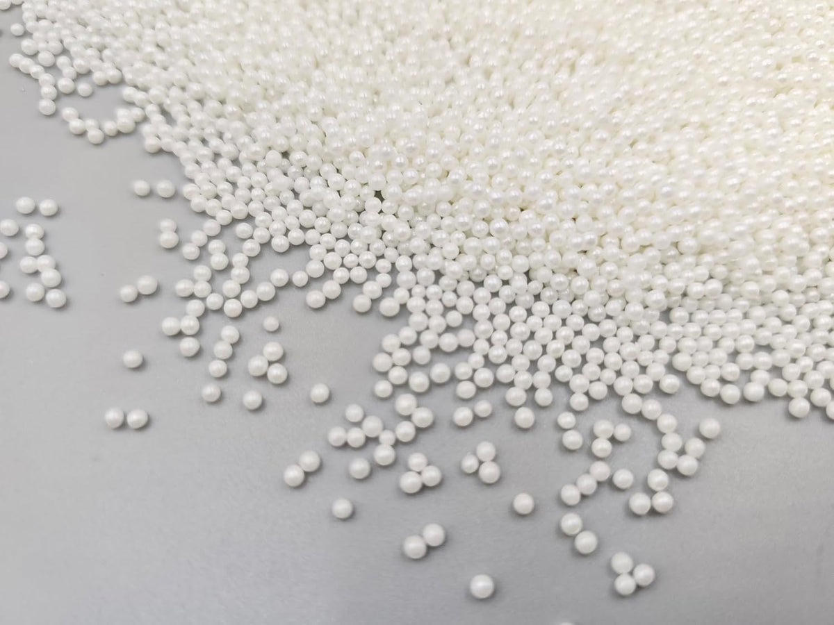 Edible White Pearl Sugar Sprinkles 4.23 oz, 2mm Nonpareils Candy Pearls Ideal for Baking,Cake and