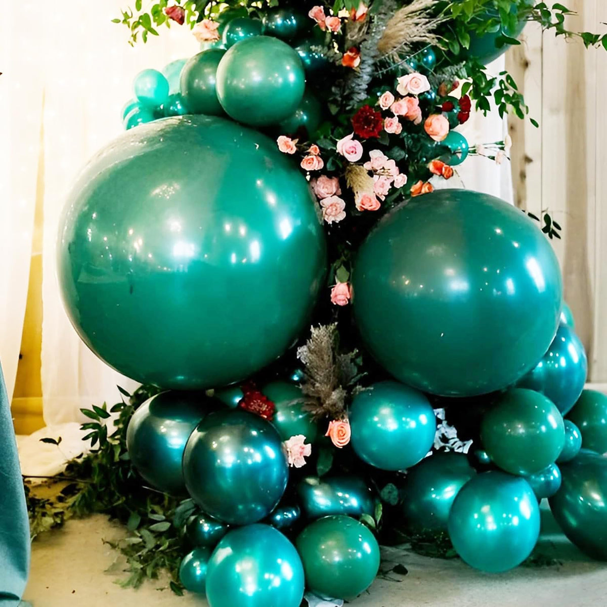 90pack Dark Green Balloons Different Size 18/12/10/5 Inch Green Balloon Garland Arch Kit for