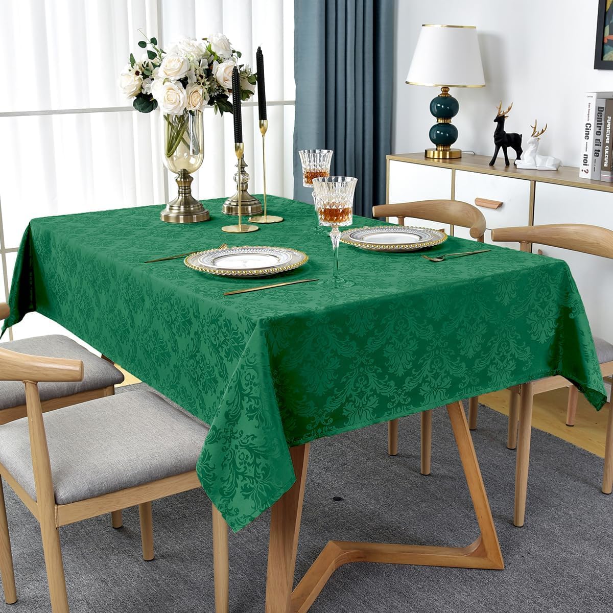 Jacquard Tablecloths for Rectangle Tables 60 x 84 Inch, Spill Proof Stain Resistant Damask Table