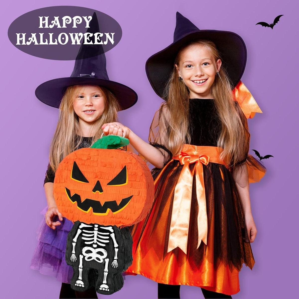 WERNNSAI Halloween Skull Pumpkin Piñata - Pumpkin Skull Pinata Halloween Scary Party Candy Game