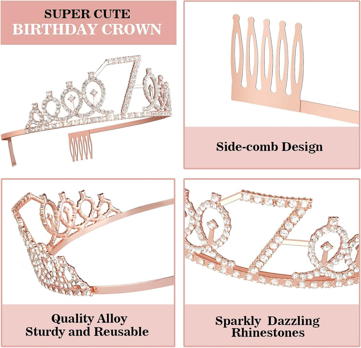 7th Birthday Decorations for Girl with Sash and Tiara, Numeral Candle and Cake Topper, 7 Year Old
