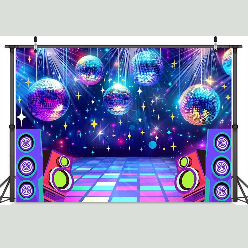Dance Party Backdrop Retro 70s 80s 90s Theme Glitter Stage Dance Ball Background Disco Party