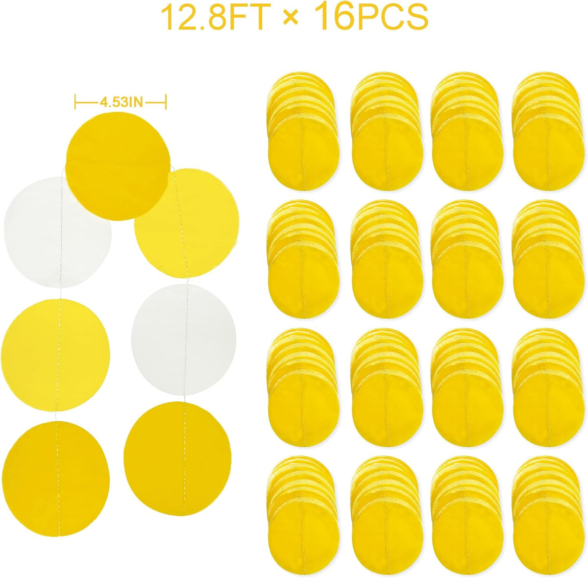 Party Decor - Gradient Yellow Backdrop and Tissue Paper for Birthday, Baby Shower and more