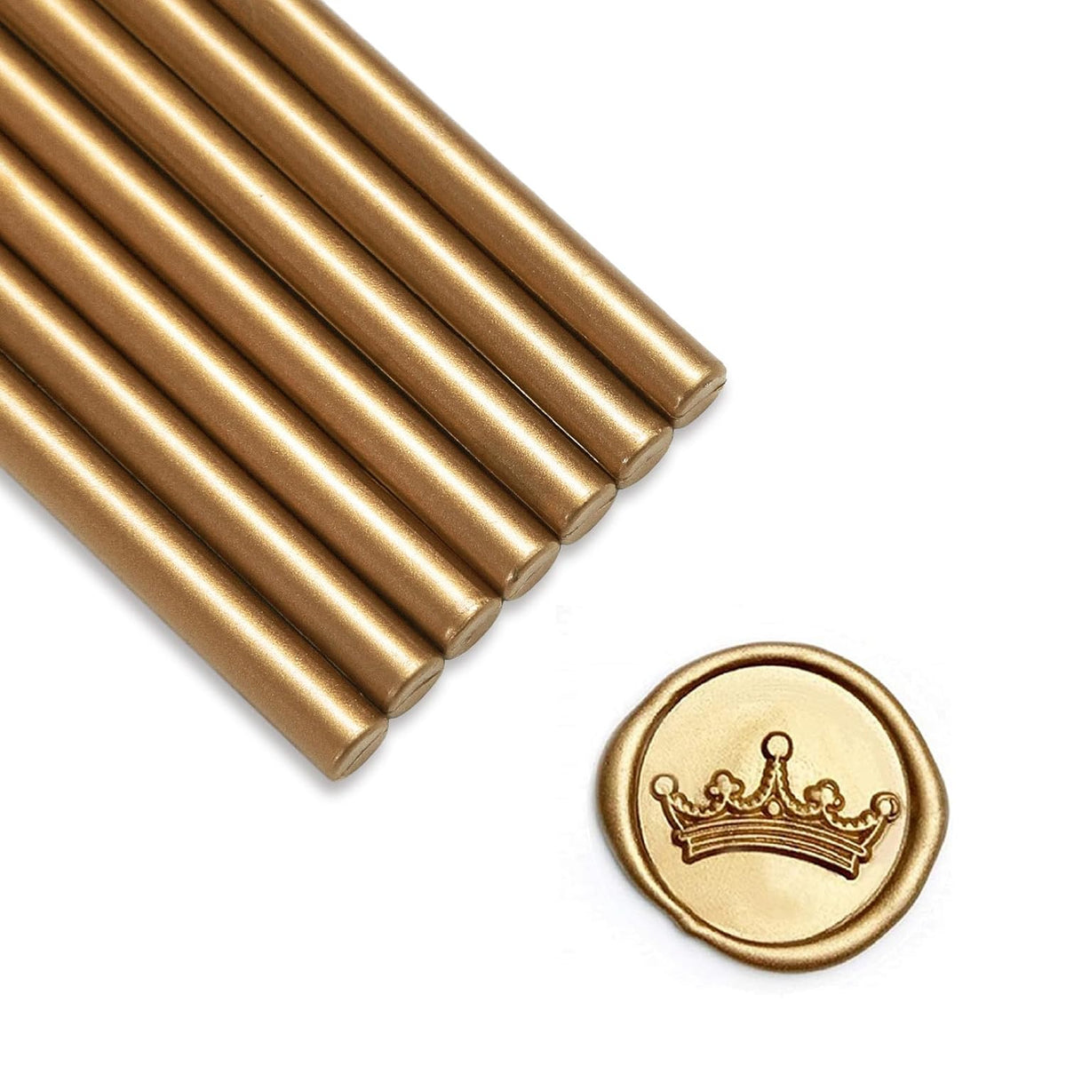 UNIQOOO Mini Glue Gun Sealing Wax Sticks for Wax Seal Stamp - Metallic Antique Gold, Great for