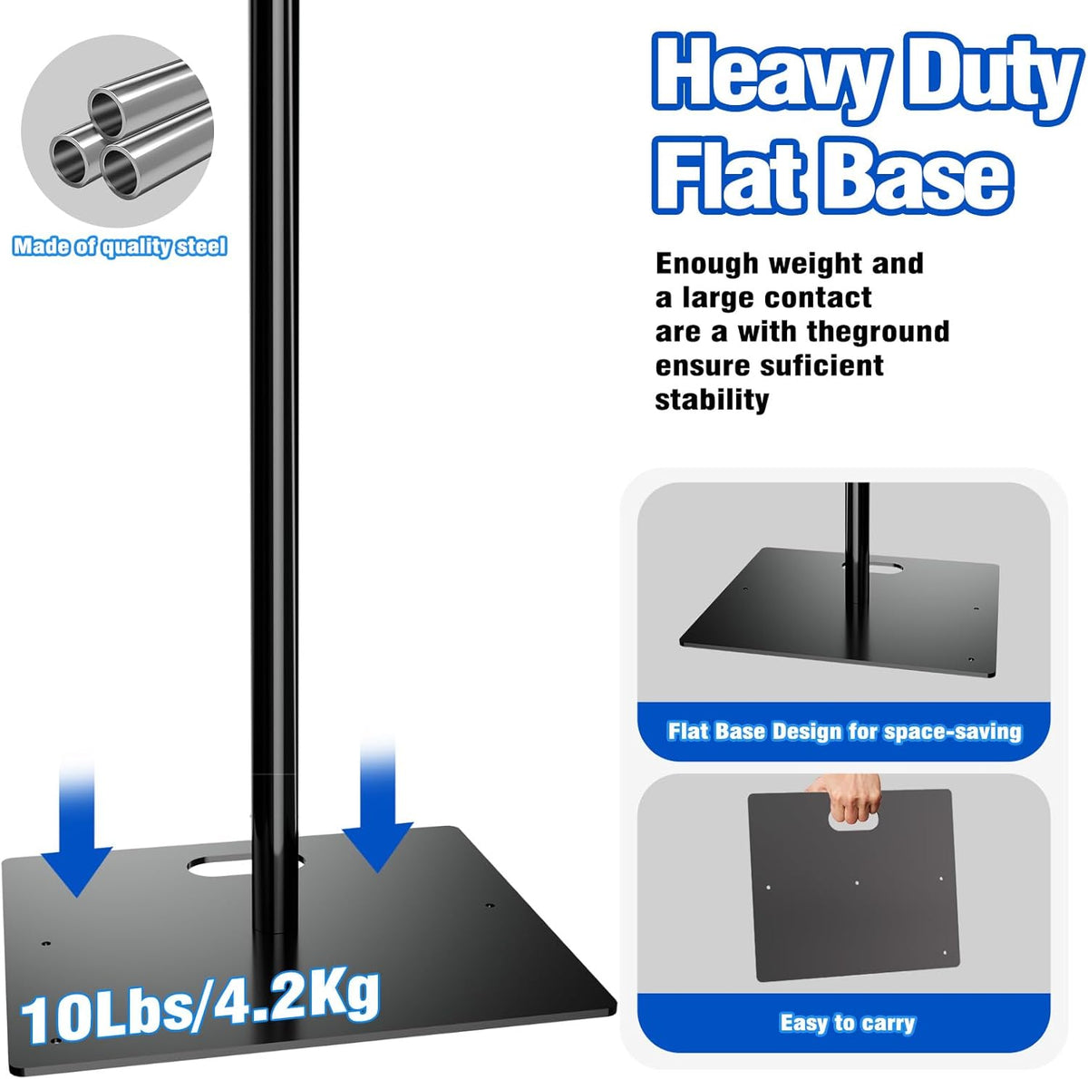 Pipe and Drape Backdrop Stand 8ftx10ft Adjustable Background Support System Heavy Duty Background