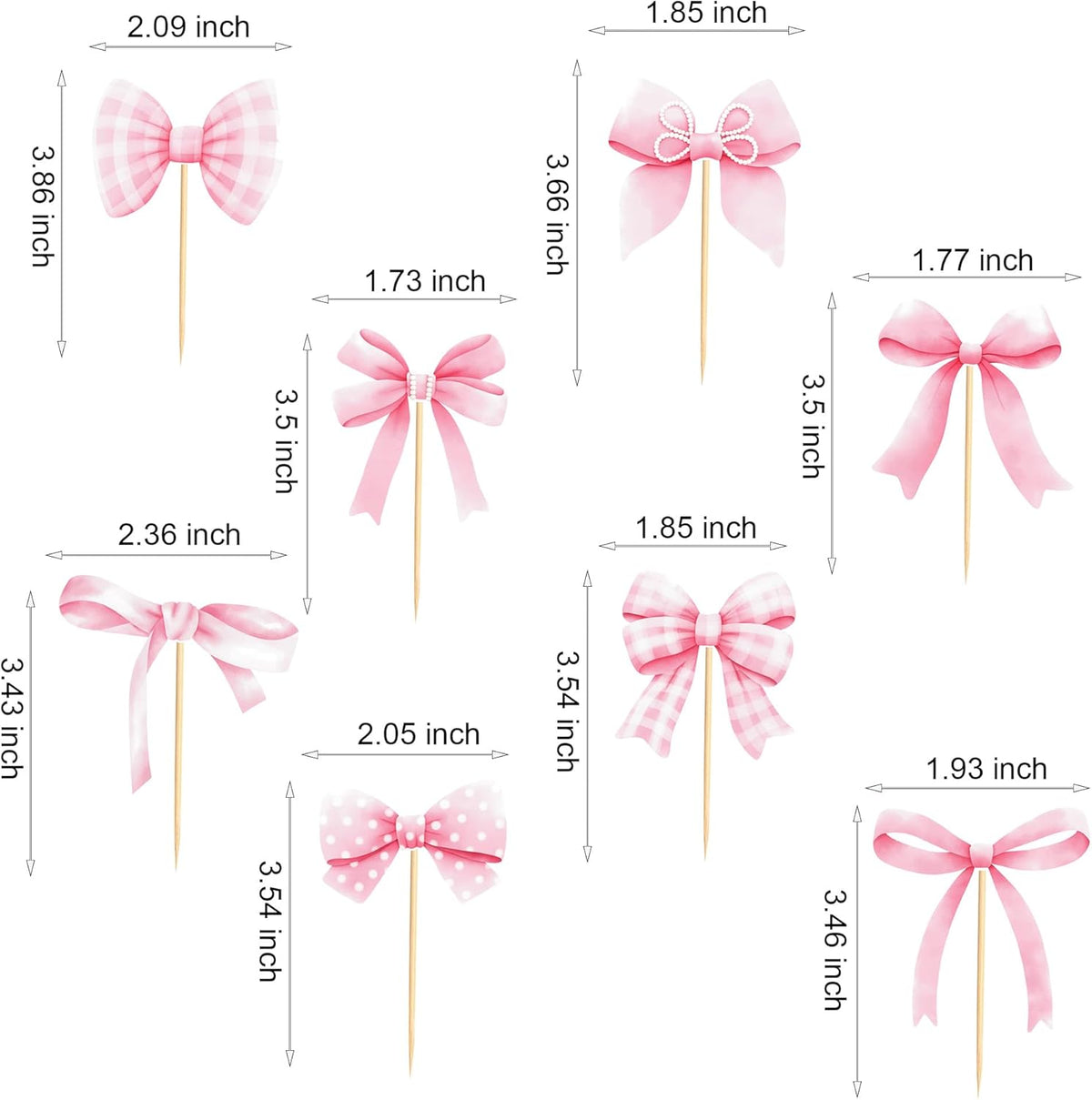 24pcs Coquette Bow Cupcake Toppers Pink Bow Coquette Birthday Cake Decorations for Bachelorette