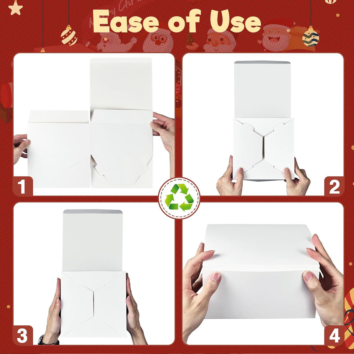 MESHA 8x8x4 Gift Box 10 Pack White Gift Boxes with Lids, DIY Bridesmaid Proposal Box
